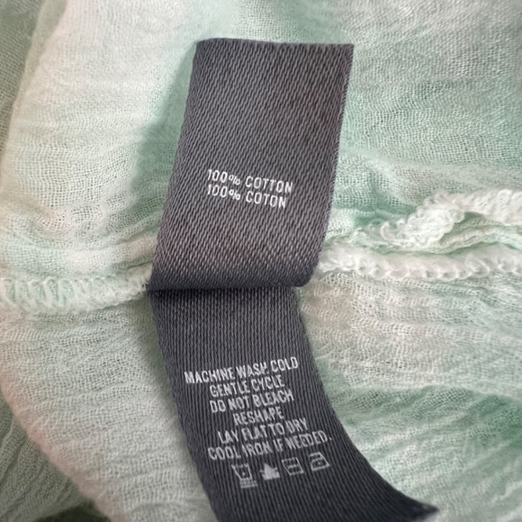 Aerie Cool Mint Green 1/2 Button Women's Gauzy Cotton Tunic Shirt Size Medium - Picture 10 of 11